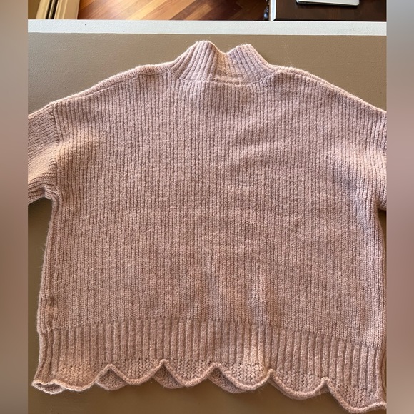 Dress Forum | Scalloped Edge Sweater in Rose Water - Size Small - Picture 5 of 5